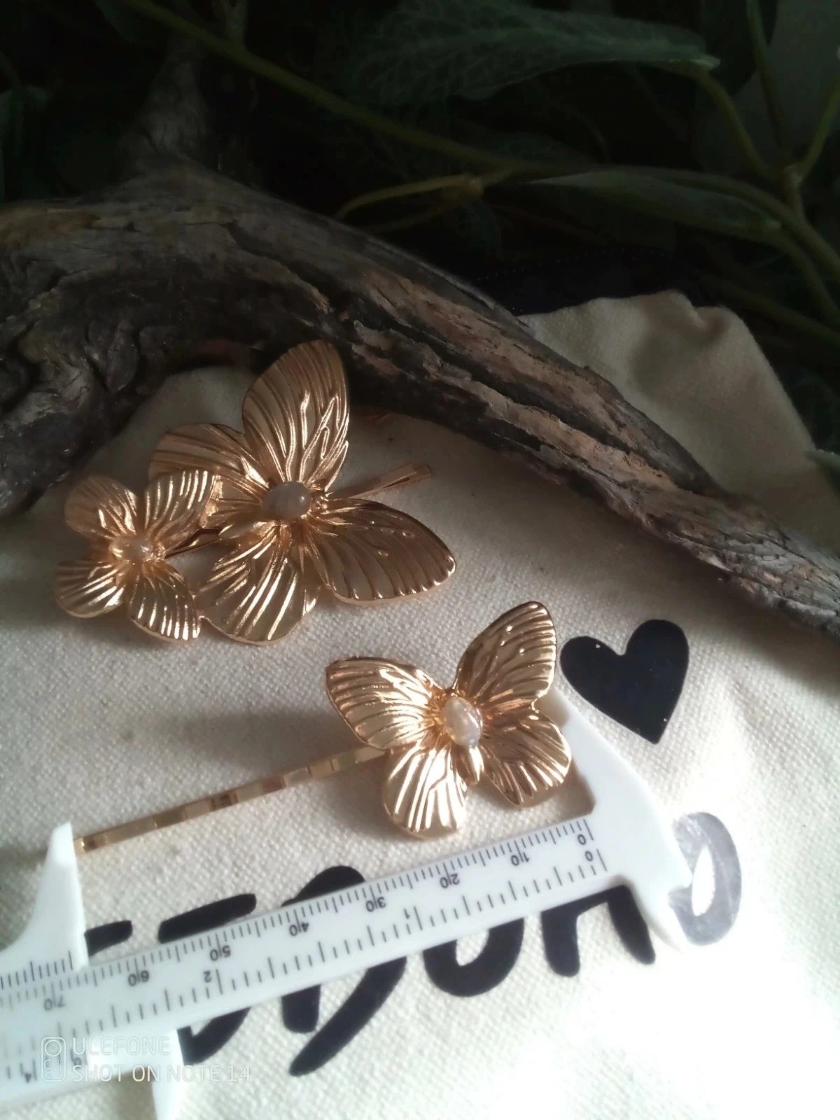 Lot de 2 barrettes papillon avec pierres naturelles – photo 4